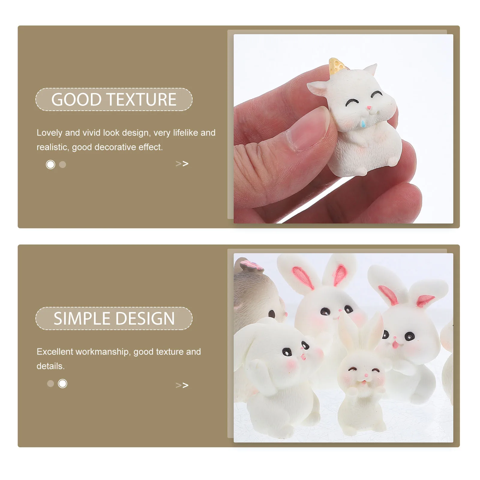 

12 Pcs Bunny Ornament Resin Figurine Mini Figures Decoration Animal Rabbit Decorations Micro Landscape