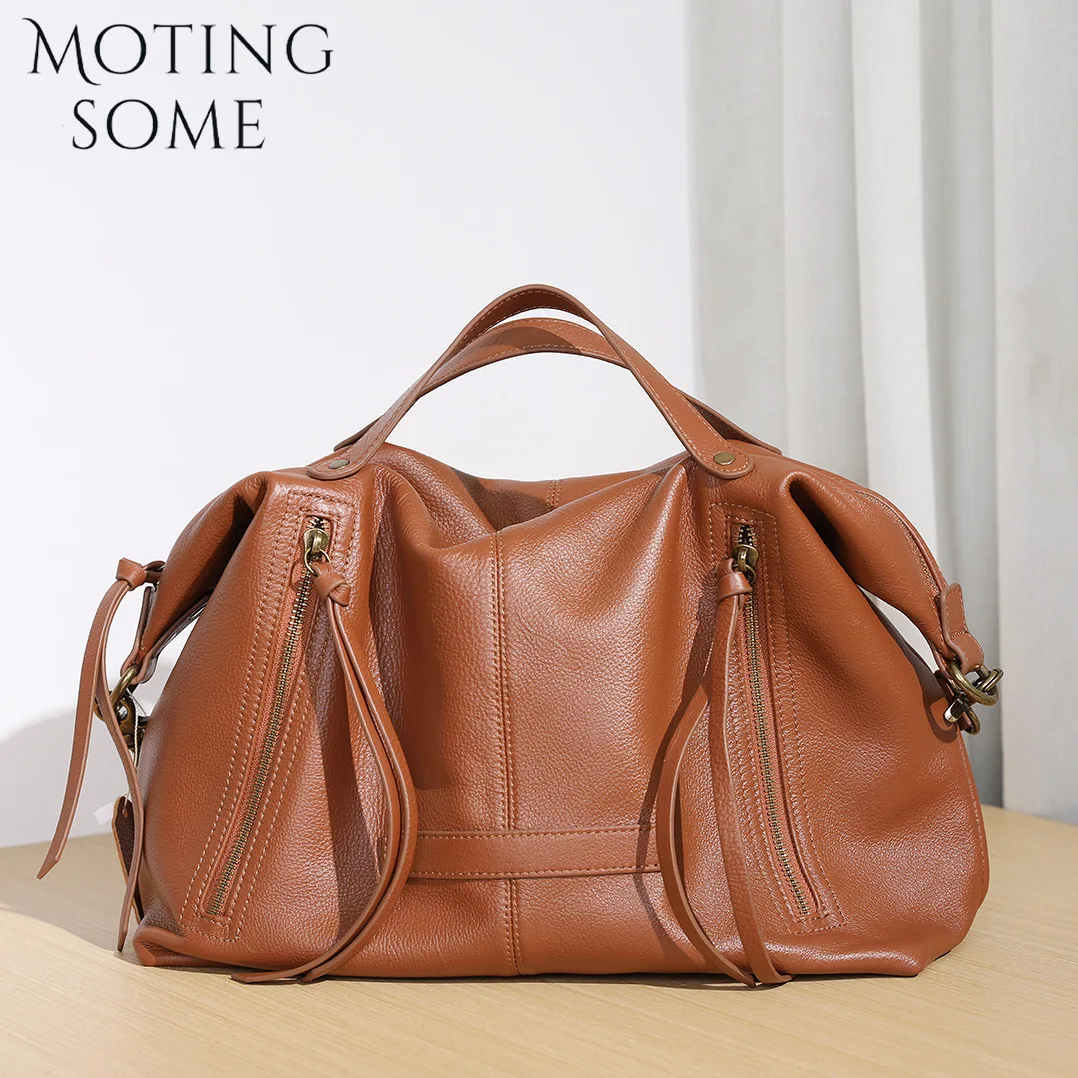 

Motingsome Leisure First-layer Cowhide Woman Bag Large-capacity Shoulder Handbag Genuine Leather Crossbody Bag Casual Tote 2025