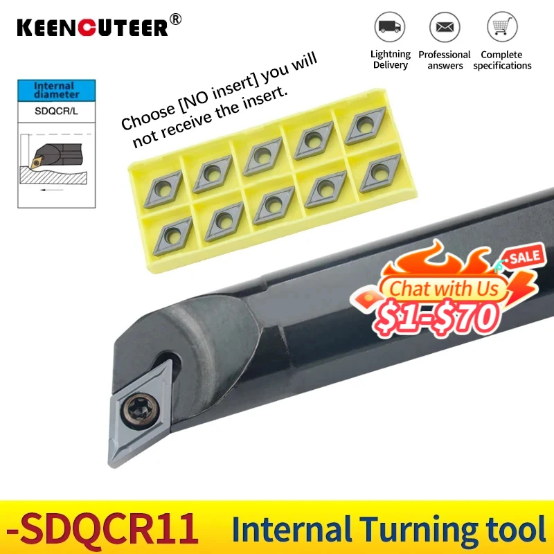 

1 шт. S16Q-SDQCR11 S20R-SDQCR11 S25S-SDQCR11 внутренные поворачивые держатели инструментов DCMT карбидная вставка для токарного станка бар CNC режущие инструменты набор для токарного станка обработка металла