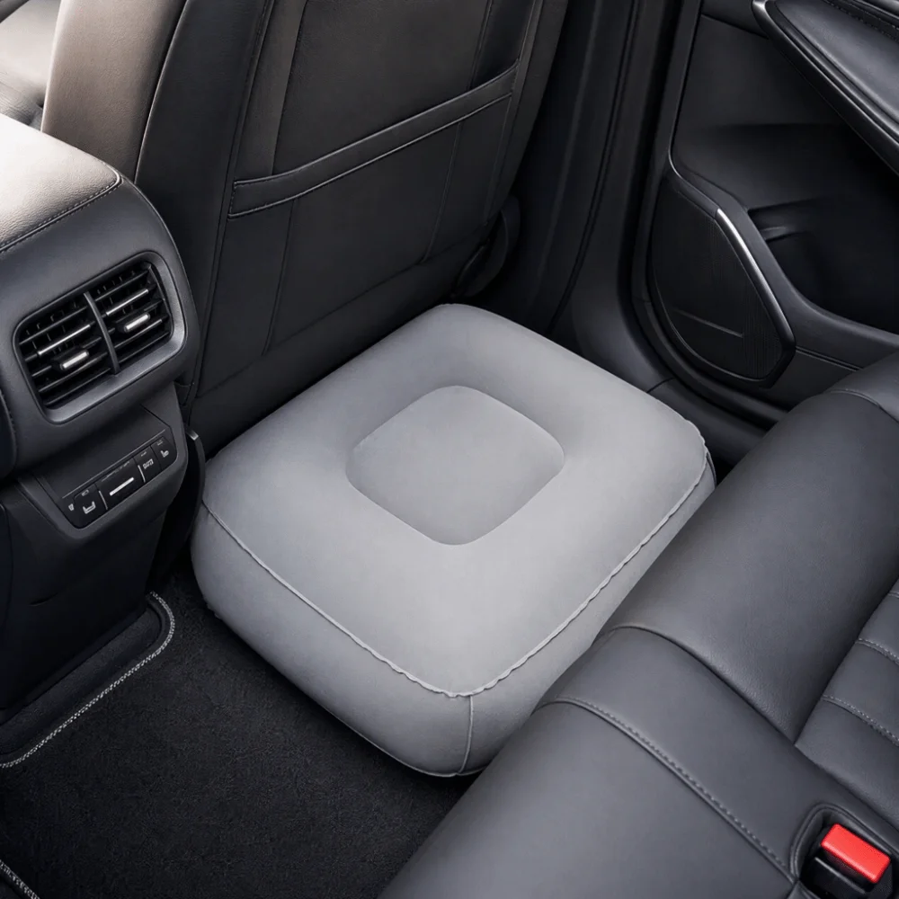Press-to-Inflate Inflatable Booster Seat Fabric Foldable Portable Foot Rest Leg Up Support Waterproof Heighted Footrest Pillow
