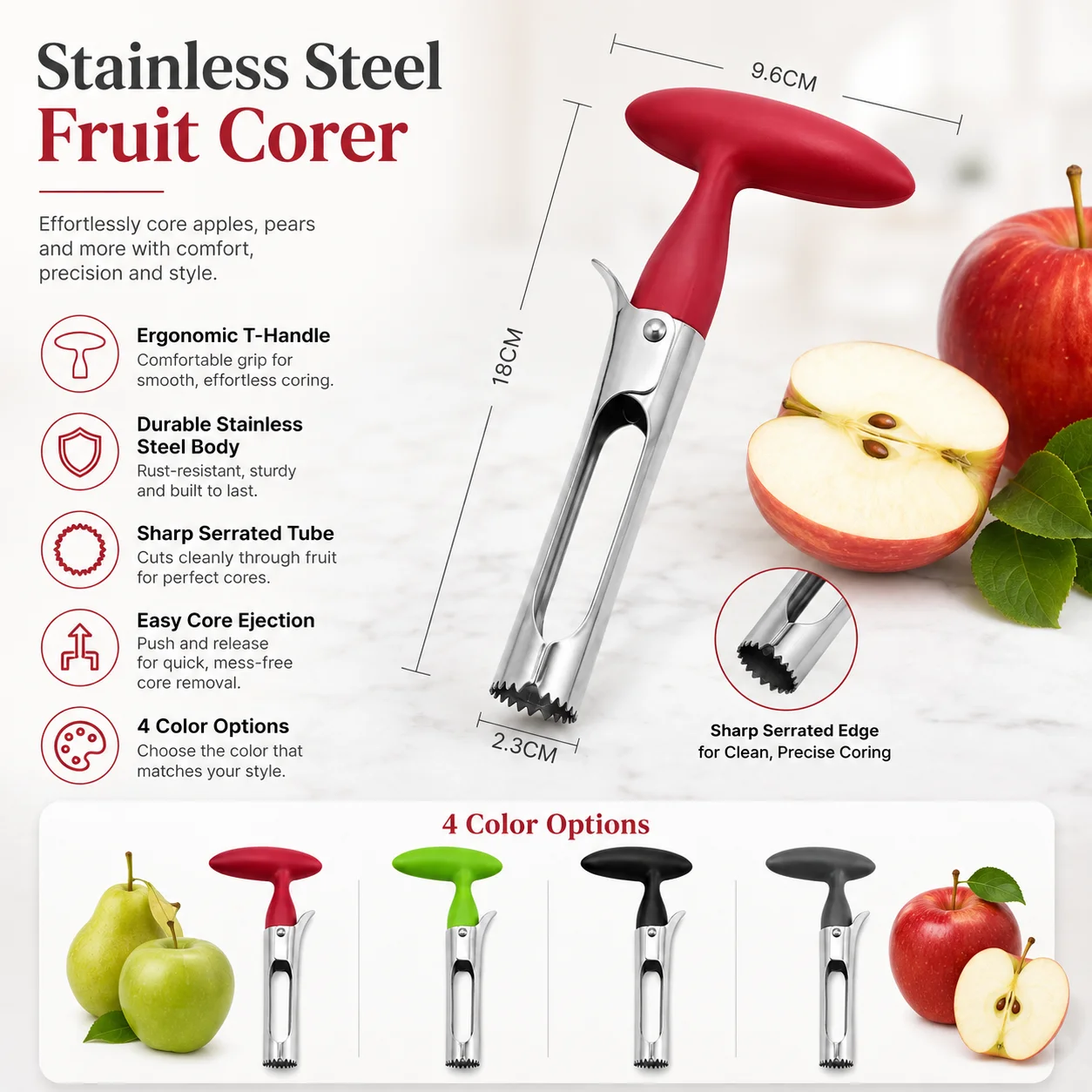 Coupe-pommes en acier inoxydab - Apple Corer Slicer avis et prix