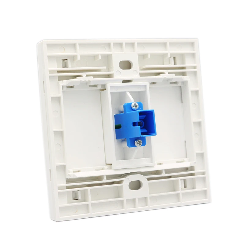 White Panel One Port SC UPC Optical Fiber Wall Outlet Socket SC-SC Female To Female Faceplate