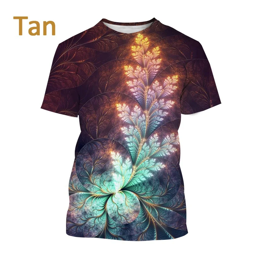 New Men\'s Fractal Vertigo Graphic Art T Shirt Unisex Fashion Cool Harajuku Print Short Sleeve Streetwear Top