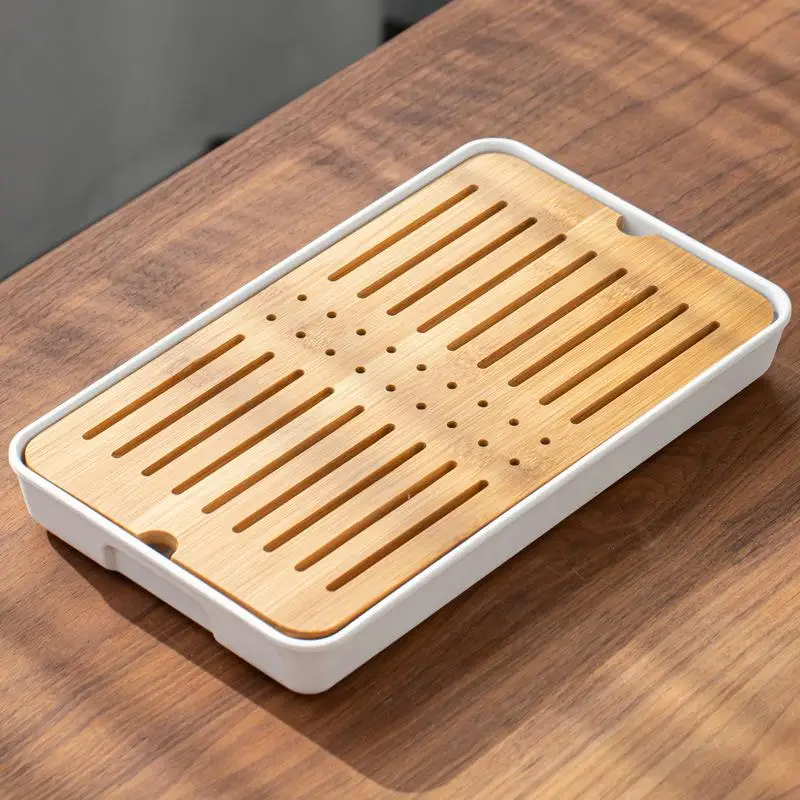 طقم شاي كونغ فو بسيط للاستخدام المنزلي، صينية شاي على الطراز الياباني، طاولة شاي صغيرة، صينية تصريف من الميلامين، صينية تخزين...