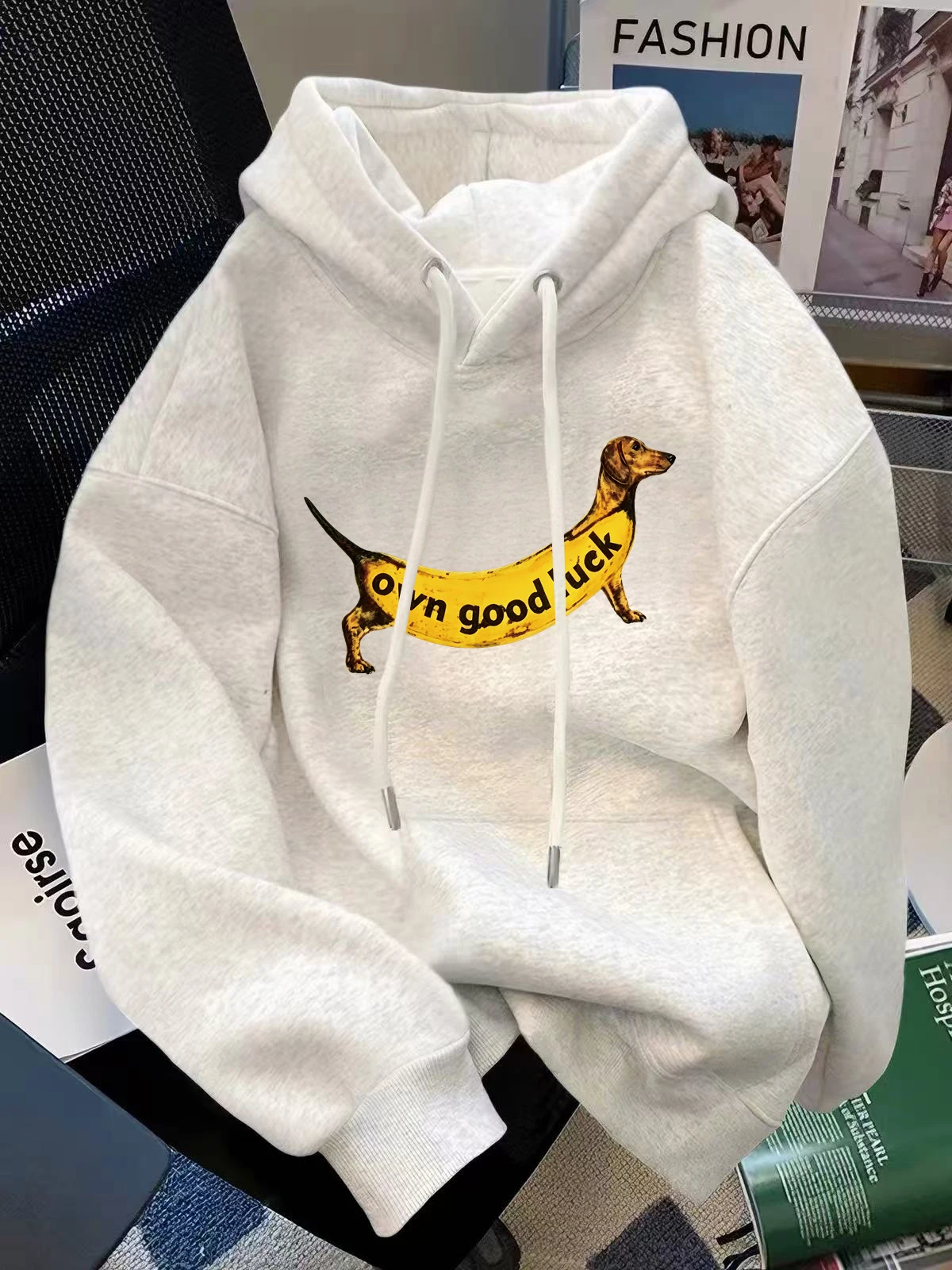 Women's Hoodie Sweatshirt Thickened Fleece Loose Fit Autumn Winter New Style Inner Wear Hat Jacket Top Casual Streetwear