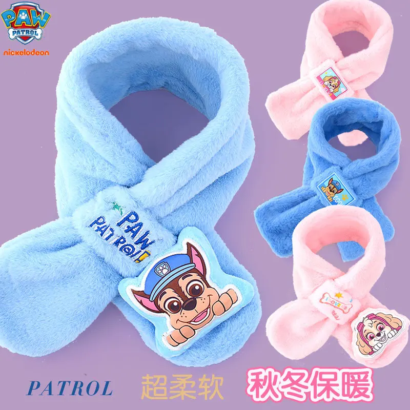 Paw Patrol Plush Kids Scarf Boy Keep Warm Kawaii Neck Scarfs Cartoon Cold Proof Spinmaster Winter Baby Clothing