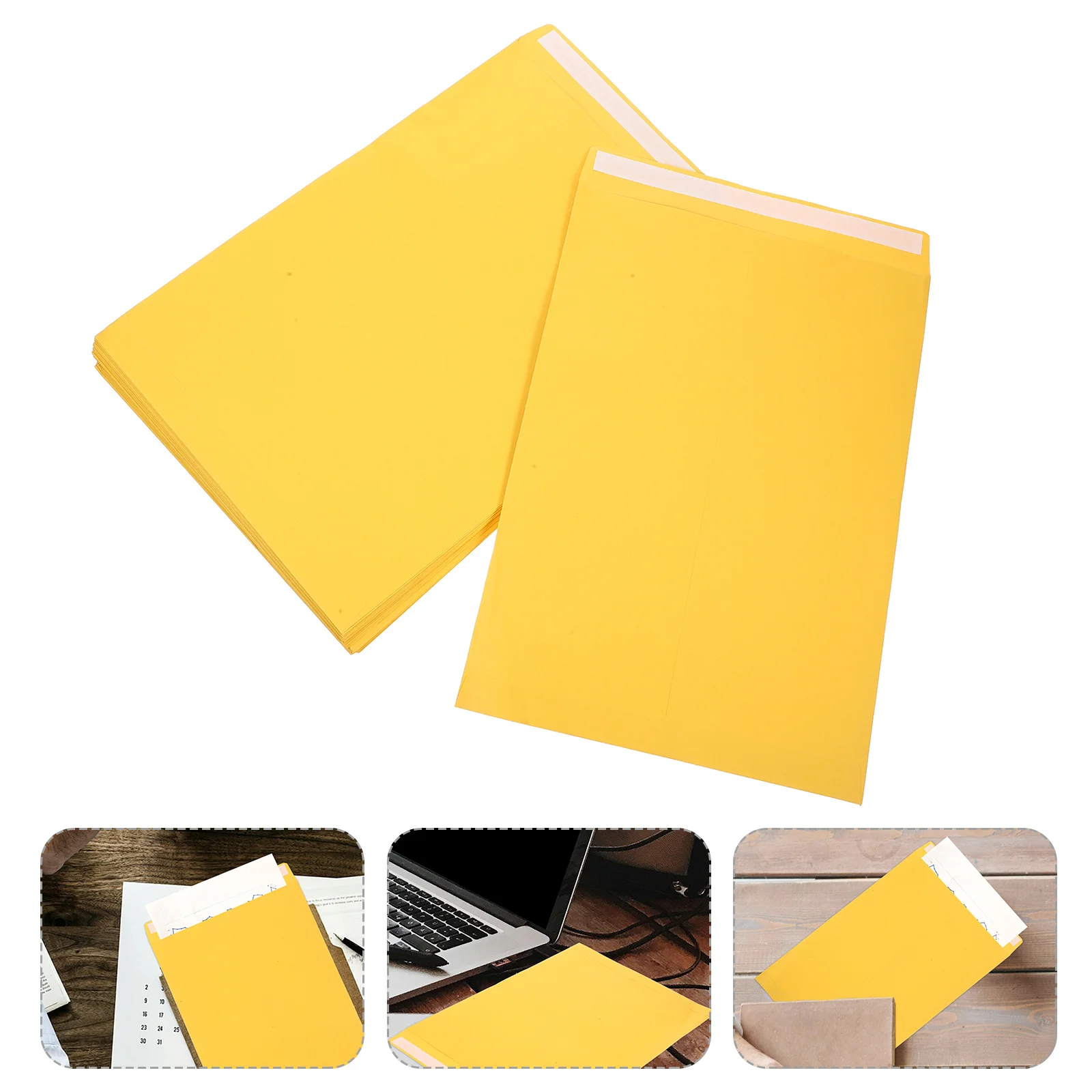 

30Pcs Self-Adhesive Document Envelopes Versatile Functionality for Various Documents Classic Look Office File Envelopes