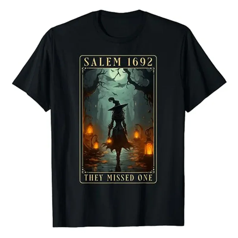 

Новая модель 2024 года, наряд ведьмы-викки ужасов, саркастическая футболка, осенне-осенний костюм, топ Salem 1692, они пропущенные, пробная ведьма на Хэллоуин