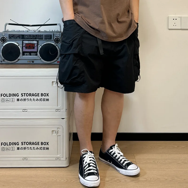 Workwear Multi Pocket Shorts Fashionable Handsome High Street Japanese Loose Outdoor Five Quarter Pants Summer Casual Pants