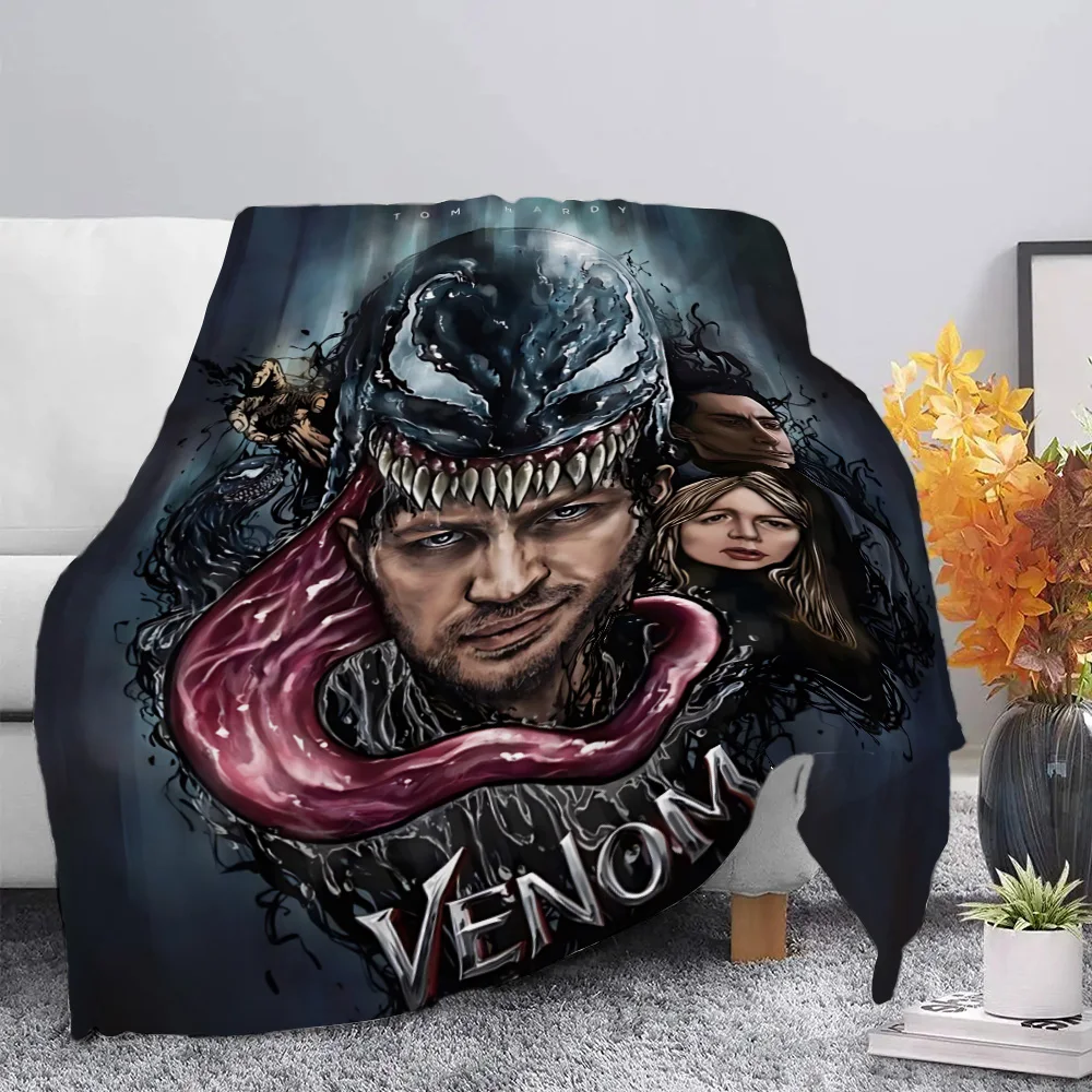 Marvel Super Hero Venom Printed Blanket Picnic Blankets Warm Blanket Soft and Comfortable Blanket Home Travel Birthday Gift