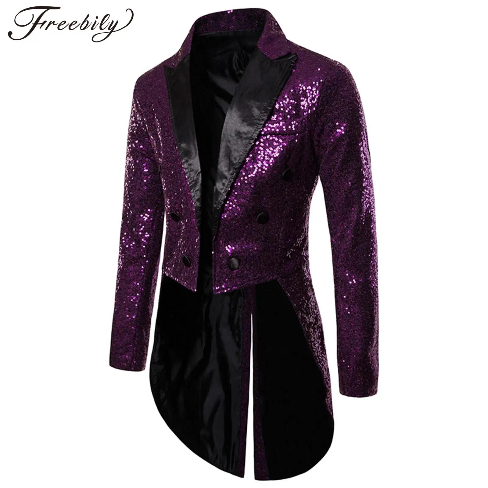 Herren anzüge Blazer Pailletten Smoking Slim Fit Frack formelle Kleid Mantel Schwalben schwanz für Host Performance Abend Party Hochzeit