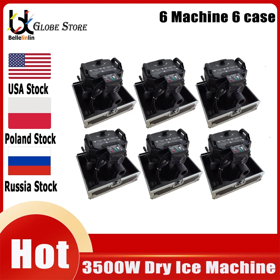 

0 налог 6 шт. DMX 3500 Вт туман для сухого льда с Flycase низкая наземная Лежащая дымовая машина для сцены фотоконцерта свадьбы