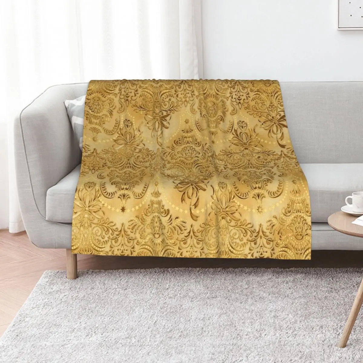 

Gold Luxury Superior Throw Blanket For Baby Sleeping Bag Sofas Multi-Purpose Blankets