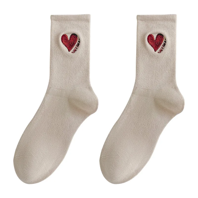 Fashion Harajuku Love Embroidery Socks Women Man Crew Socks Black White Sports Cotton Short Socks Unisex Calcetines Dropshipping