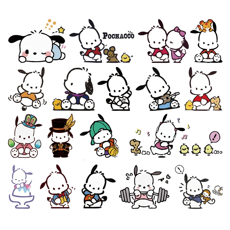 Cute Pochacco Iron-on transfers for clothing patches self-adhesive DIY Sewing for children stripes appliques