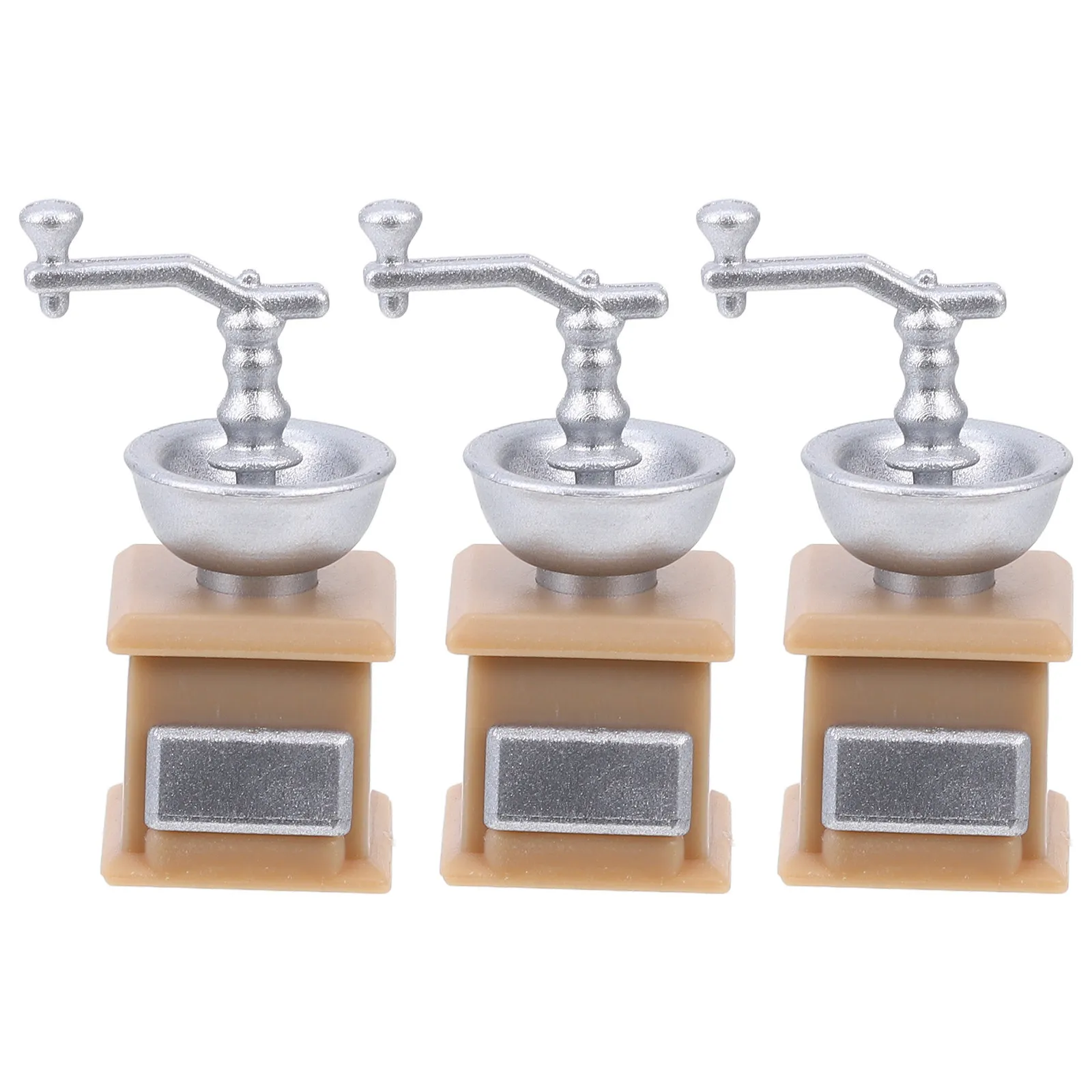 3Pcs Miniature Coffee Grinder Mini Kitchen Decor Lifelike Appearance Enhances Creativity Fine Motor Skills Longtime Use