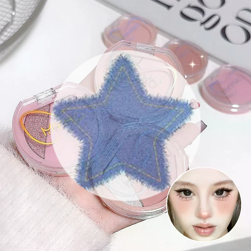 [MYHO 2-in-1 Blush Matte Natural Tender Delicate Cheek Color Pearlescent Highlight Brightening Face Waterproof Facial Contouring
