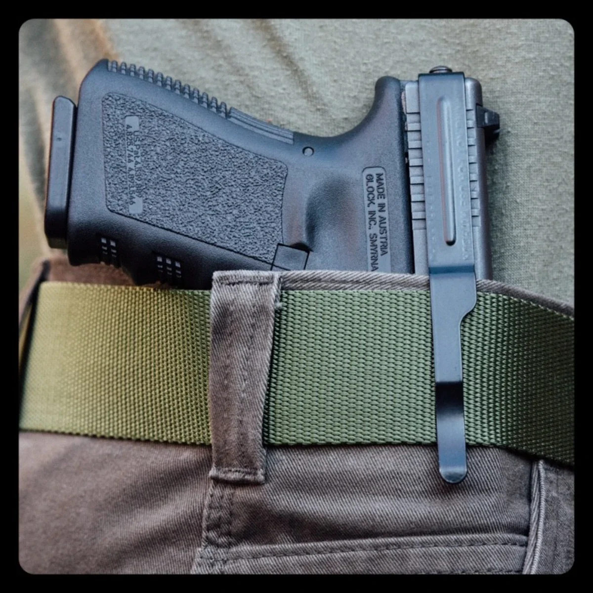 Tactical Concealed Carry IWB Gun Belt Clip Holster For Glock 17 19 22 23 24 25 26 27 28 31 32 33 34 35 43 ClipDraw Left or Right view 2