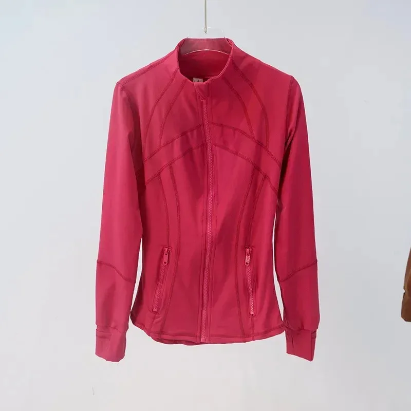 

New Patter Defines Women Sport Jacket Tight-fitting Thin Sportswear Coat Training Running Gym Yoga Solid Color Cardigan Jackets