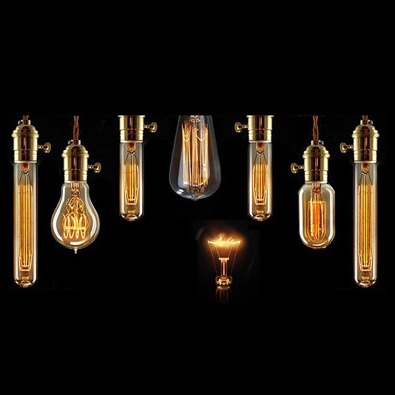 레트로 빈티지 LED 필라멘트 백열 전구, 노란색 전구, 홈 데코, 빈티지 램프, 220V, 110V, E27, 40W