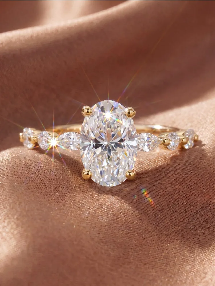 Gorgeous Simply Elegance Oval Marquise Zircon Ring for Women Engagement Wedding Luxury Fashion High Quality Jewelry