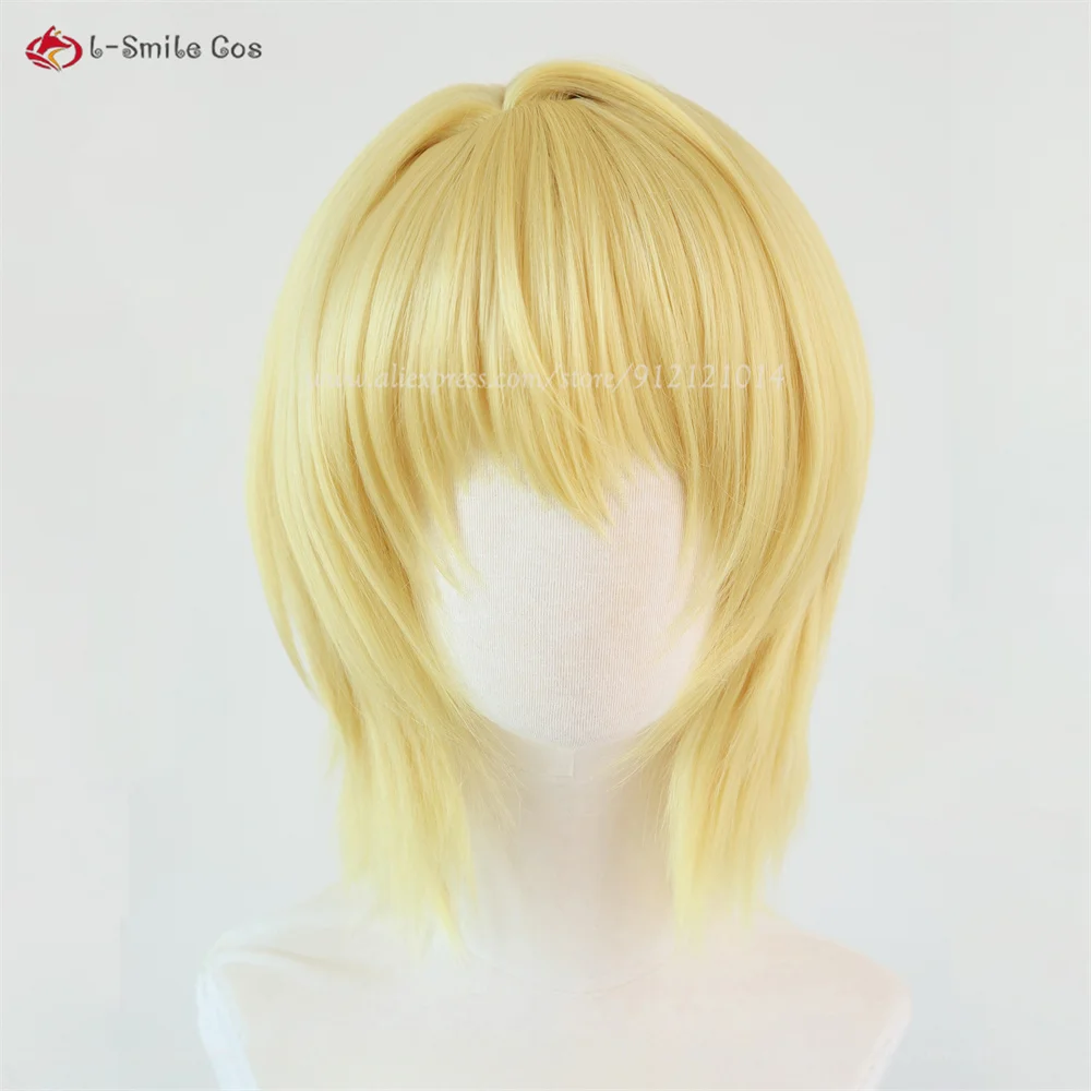Kurapika Cosplay perruque dorée perruques courtes pour hommes femmes Kurapika Kurta Cosplay Anime perruque résistant à la chaleur cheveux synthétiques Halloween