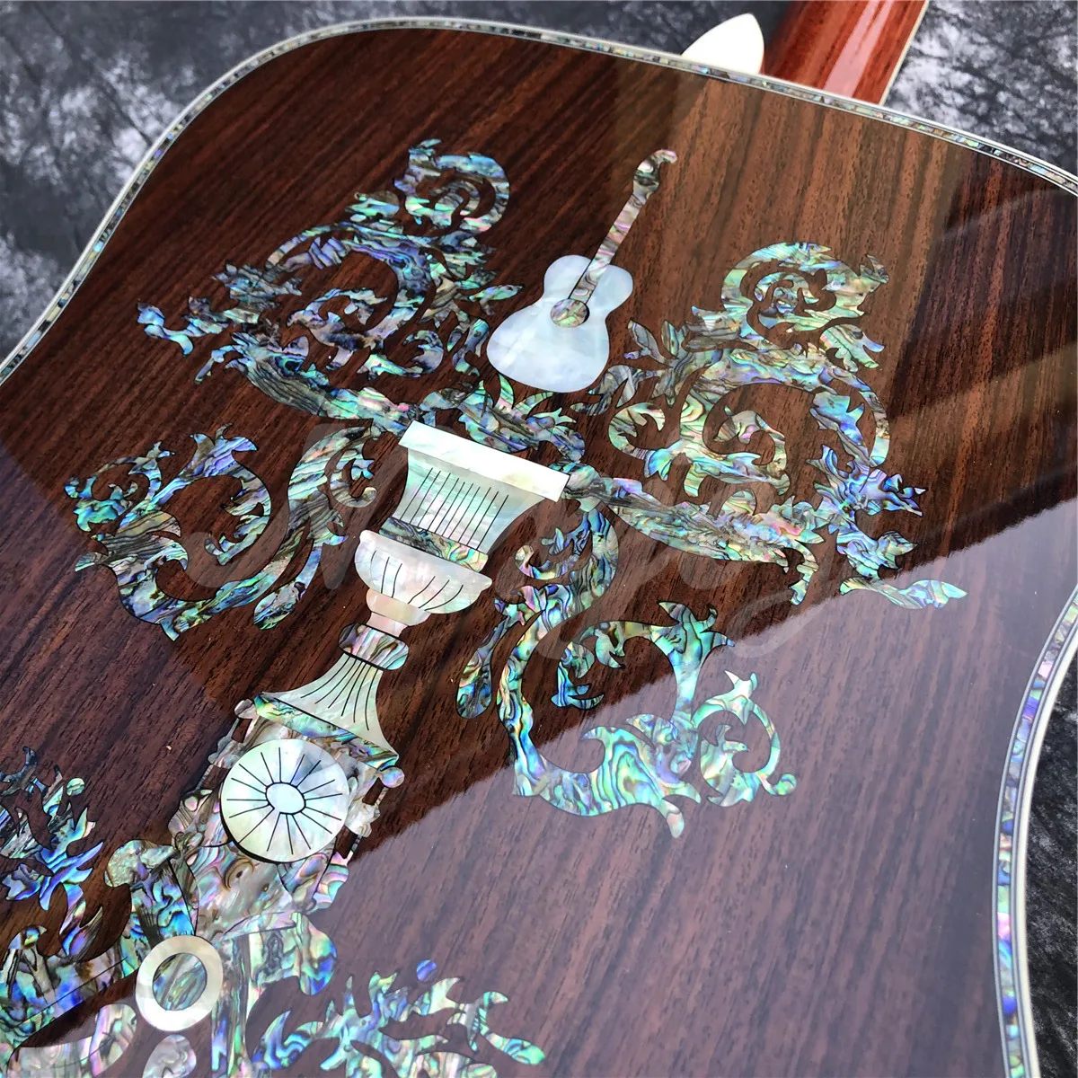 All Solid Wood D Type 100 Model Yellow Spruce Rosewood Acoustic Guitar Abalone Inlays Ebony Fingerboard Electric Guitarra