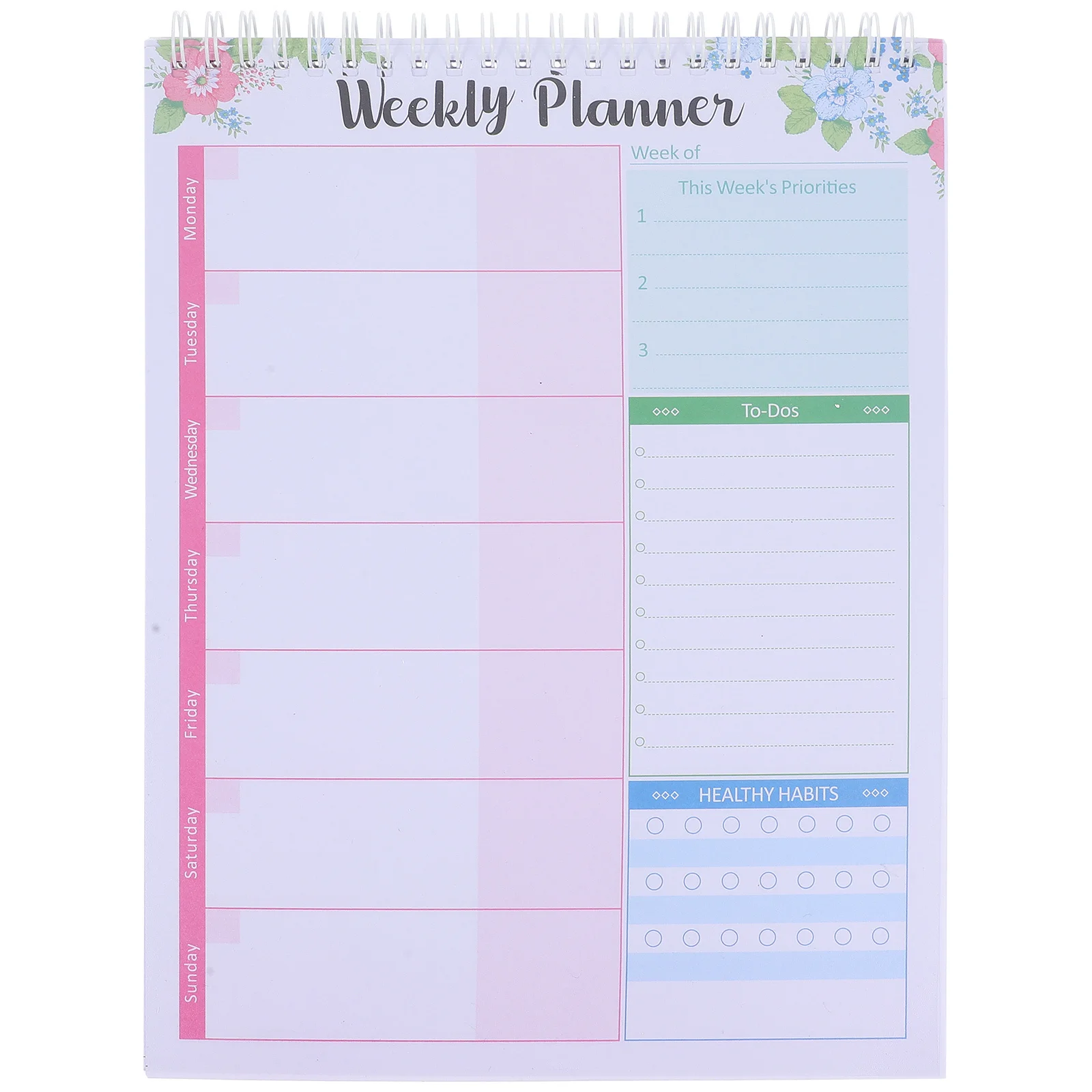 

Daily Planner Notebook Paper Metal Lightweight Portable for Office Students Weekly Schedule Memo Notepad