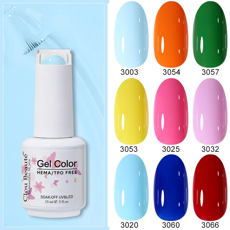 Clou Beaute 15ml Hema gratuit TPO Gel vernis Base couche de finition Vernis Semi Permanent UV lampe à LED Gel vernis à ongles couche de Base