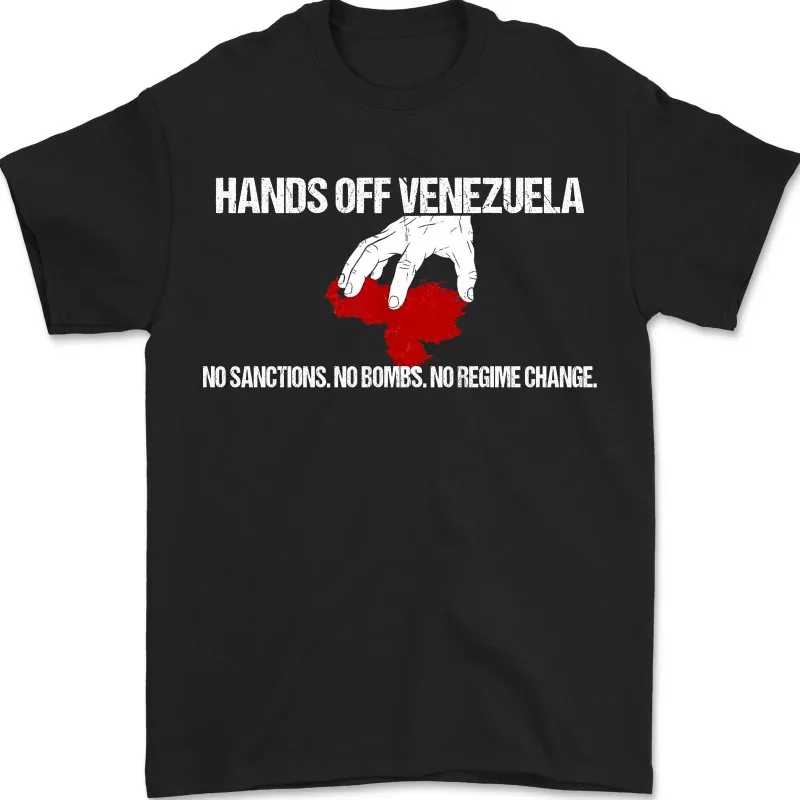 

Hands Off Venezuela Protest Anti War Activist Resistance Graphic Unisex T-Shirt Y2k Top T Shirt Men Gothic Women Clothes Tops