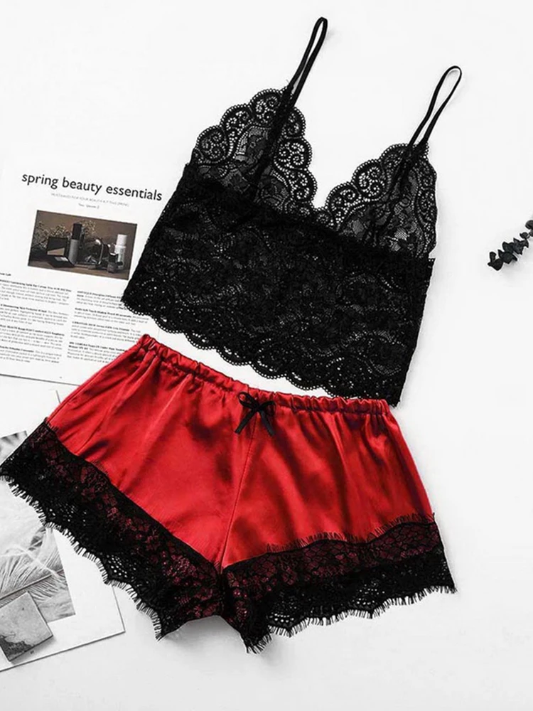 2023Women Sexy Bra Set Ladies Sexy Lace Comfortable Polyester Sleepwear Underwear Tops Briefs Sets  sexy women underwear bra set