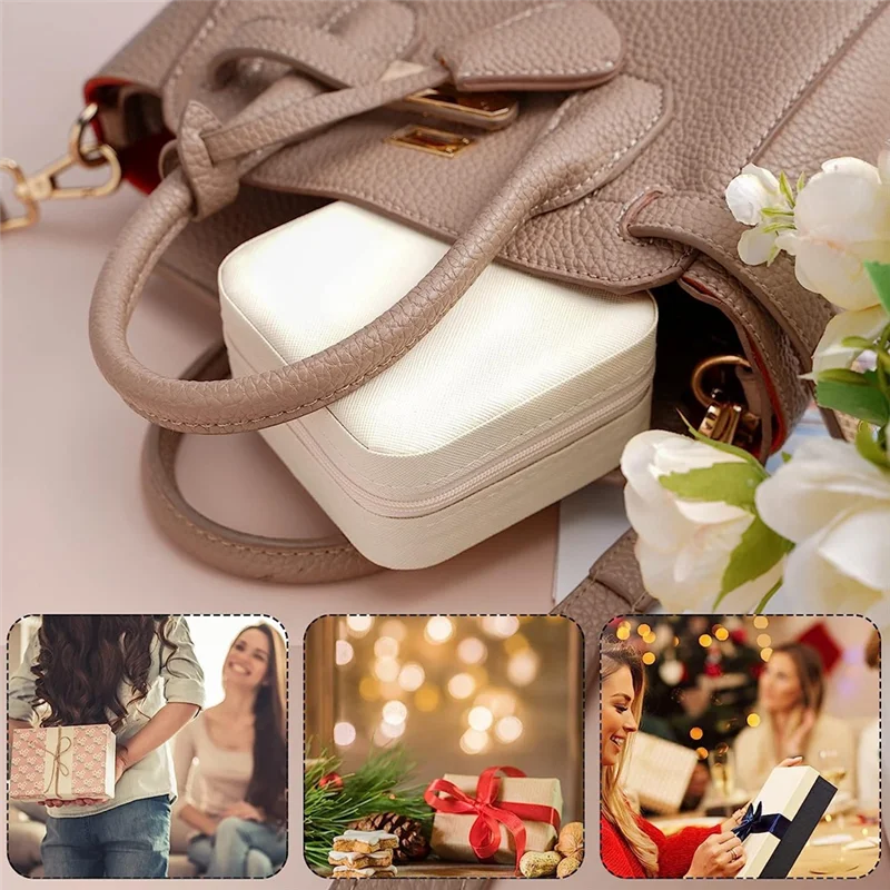 Hot Selling-Jewelry Box With Mirror,Small Jewelry Organizer Box,Travel Jewelry Case For Women, (4Pcs Mirror White),Jewelry Box W