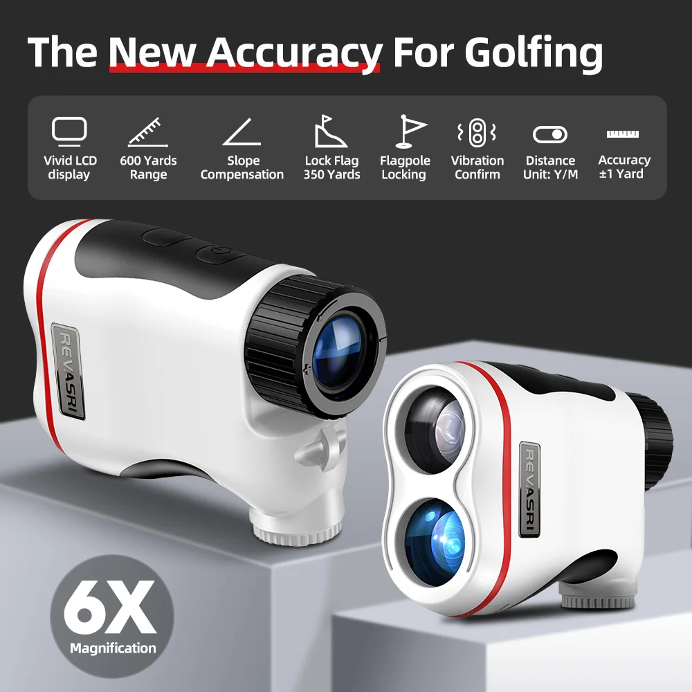 REVASRI 650Yard Golf Rangefinder with Clear LCD Display Slope Compensation Flag Lock Vibration Replaceable CR Battery for Golfer
