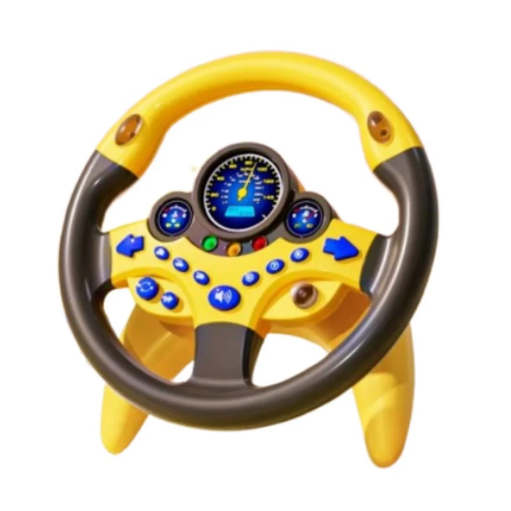 

Creative Steering Wheel 360° Rotation Funny Simulation Steering Wheel Sound & Light Electric Light Sound Simulate Driving Car