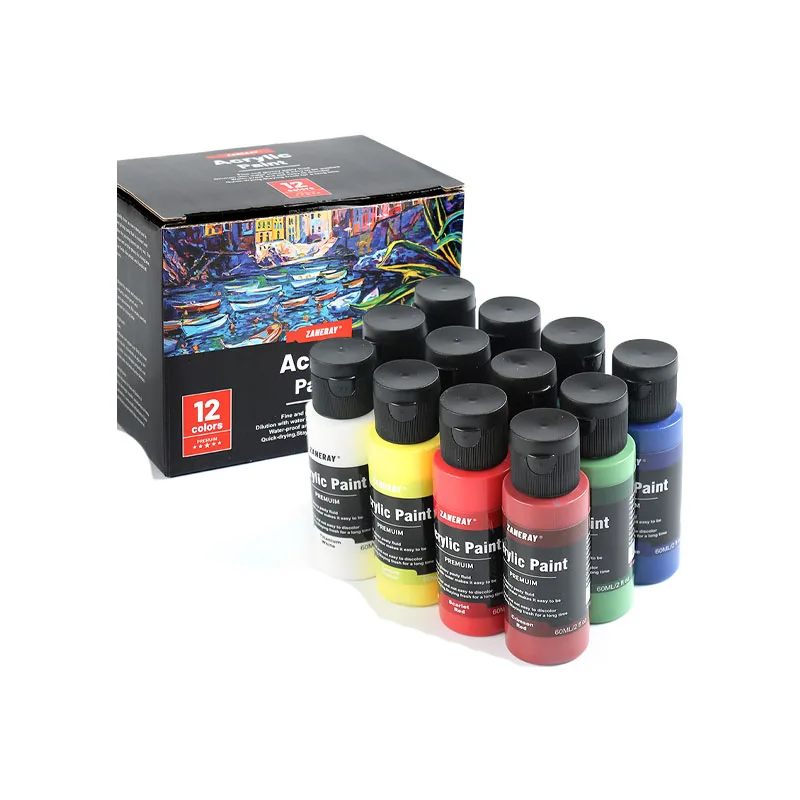 Imagem -06 - Diy Graffiti Conjunto de Tinta Acrílica Estudante Arte Pintura Criação Pode Ser Usado Como Tinta Spray 12 Cores 60ml