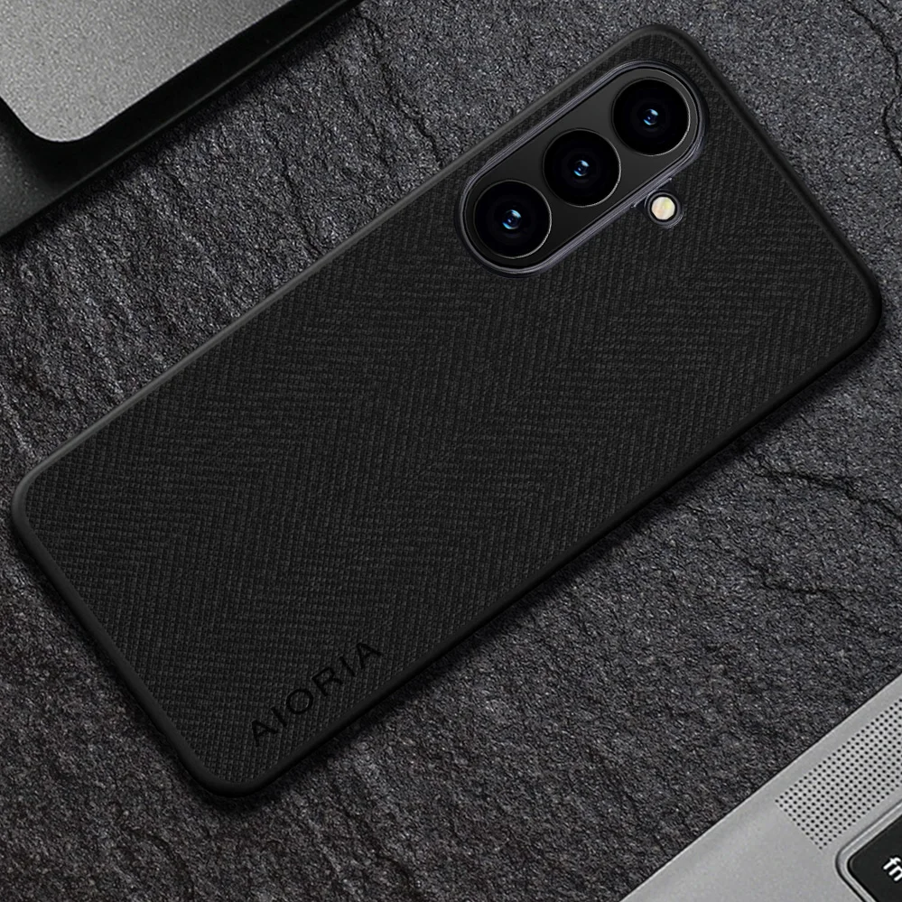 Case for Samsung Galaxy S26 Plus + coque Luxury textile Leather soft phone cover funda for samsung galaxy s26 plus case capa