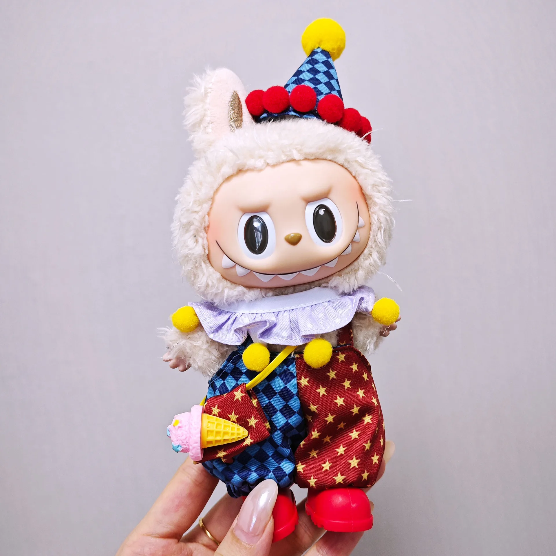 

Для детской одежды Labubu Select, костюм циркового клоуна 15–17 см, комплект из 5 предметов, универсальная одежда Labubu