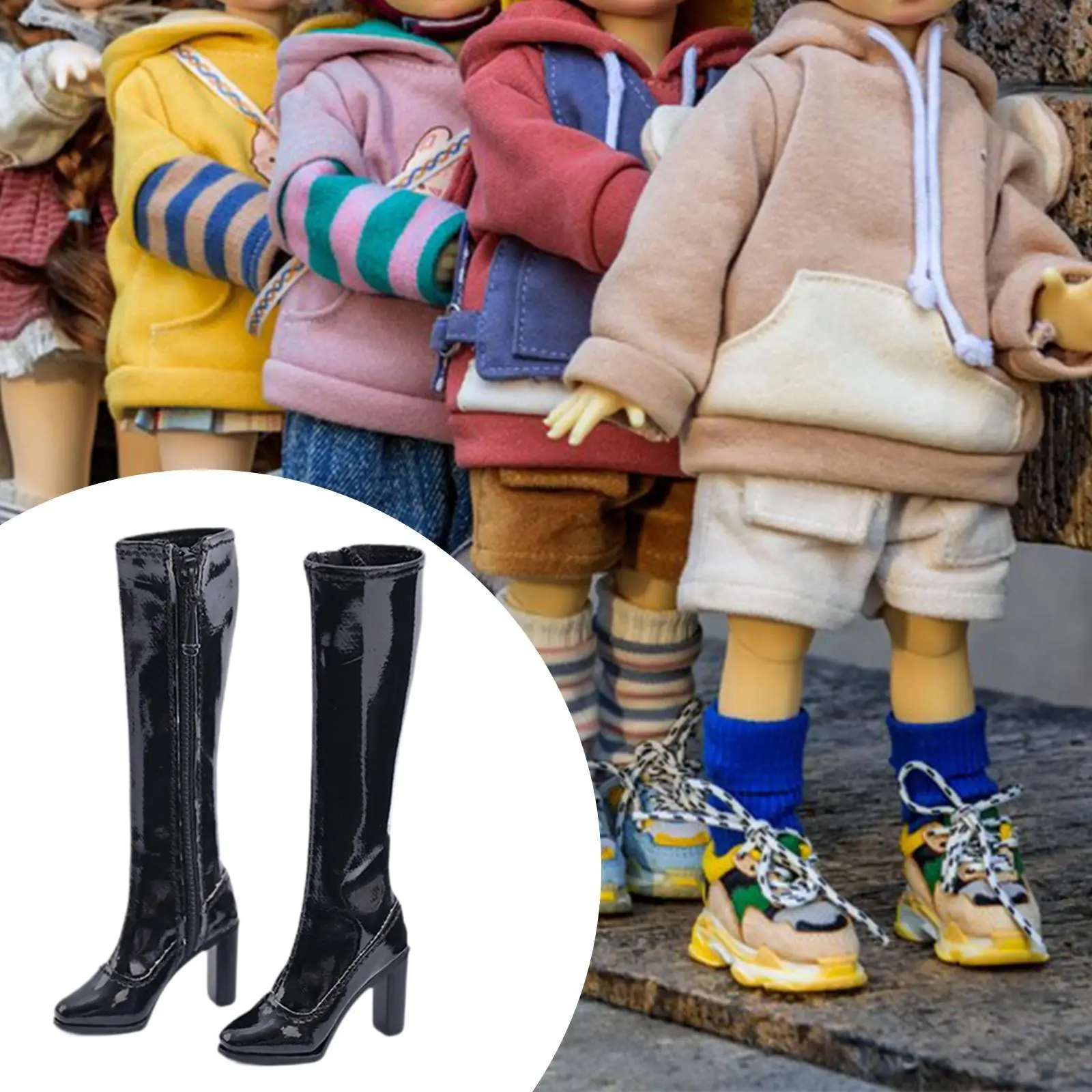 

1:6 Doll Knee High Boot Doll Cowgirl Boot Footwear Casual Shoes over Knee High Boots for 12'' Action Figures Body Accessory