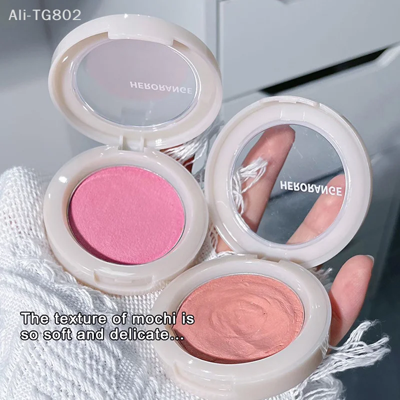 Paleta de Blush Mineral HERORANGE Monochrome Peach, Pó de Blush para Maquiagem Profissional, Contorno e Sombra