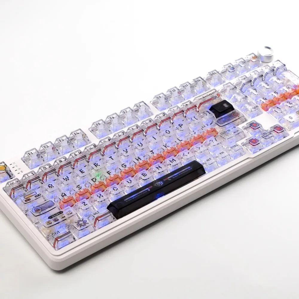 1 Set Pixel World Keycaps PC Material Dye Subbed Backlit Key Caps Cherry Profile High Transparency Keycap For MX Switch Keyboard