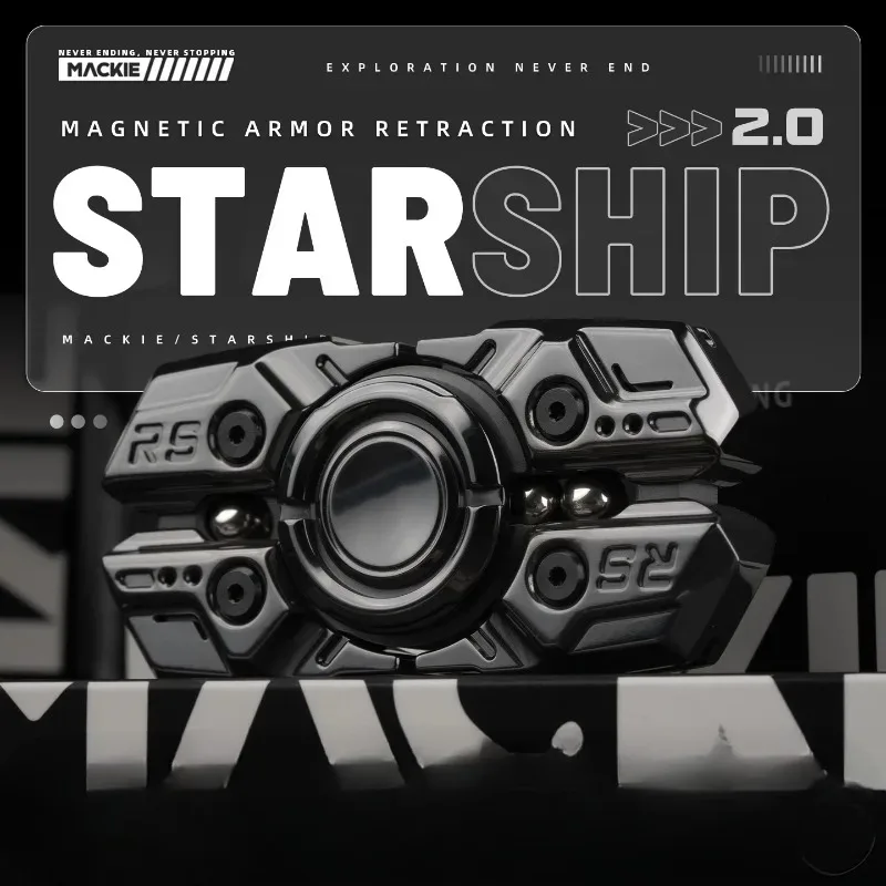 MACKIE EDC Starship 2.0 Armadura Abierta Mecánica Metal Fidget Spinner Descompresión Juguete de Escritorio