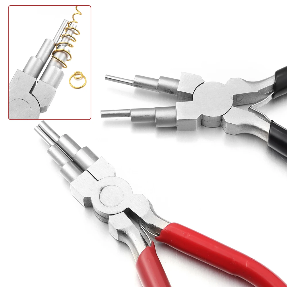 1pc alicate de jóias de aço carbono nariz redondo agulha alicate para 3-10mm anéis diy fio looper jóias fiança alicate jóias fazendo