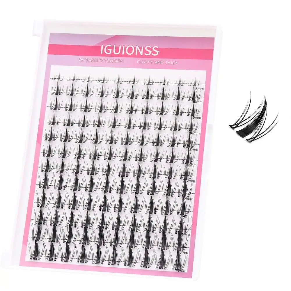 Kit de grappes de cils d'aspect naturel, extension de cils bricolage, pince à épiler, joint et dissolvant, manga, 100 pièces