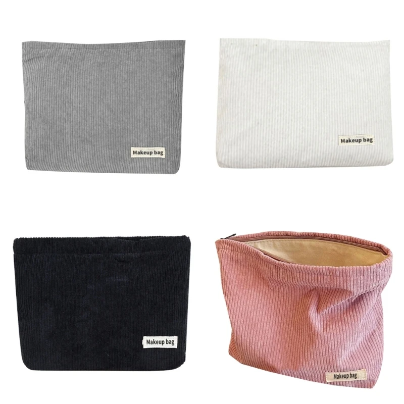 Elegant Corduroy Cosmetic Pouches Makeup Bag for Vacations and Business Trip E74B