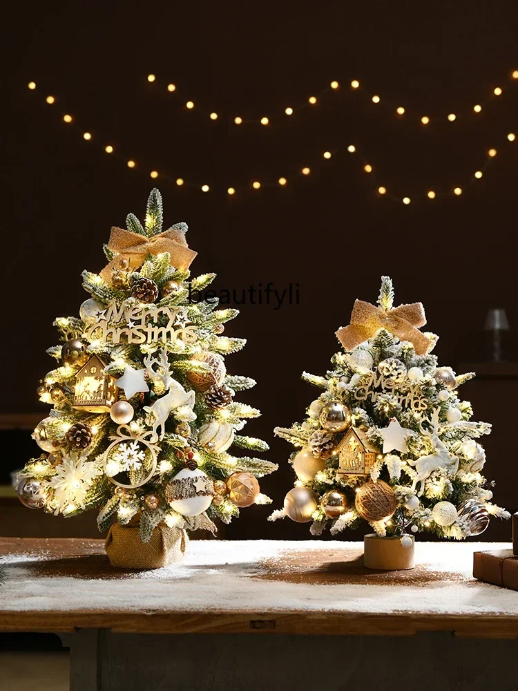 Christmas Tree Small Mixed Leaf Set Christmas Decorations Skiing Imitative TreeH