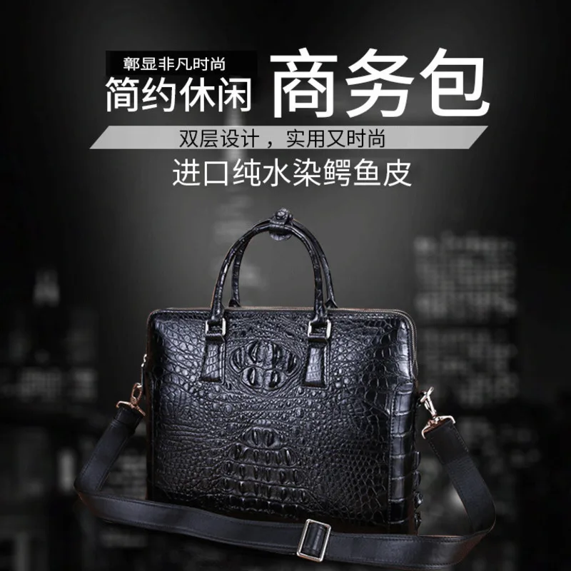 New Thai Fashion Crocodile Office Mens Business Bags Handbags Genuine Leathers Casual Briefcases Men's Handbags Business Affairs