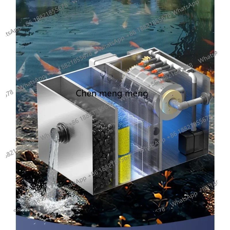 الفولاذ المقاوم للصدأ بركة السمك تصفية نظام تداول المياه طبل الغسيل العكسي الصامت مرشح صغير