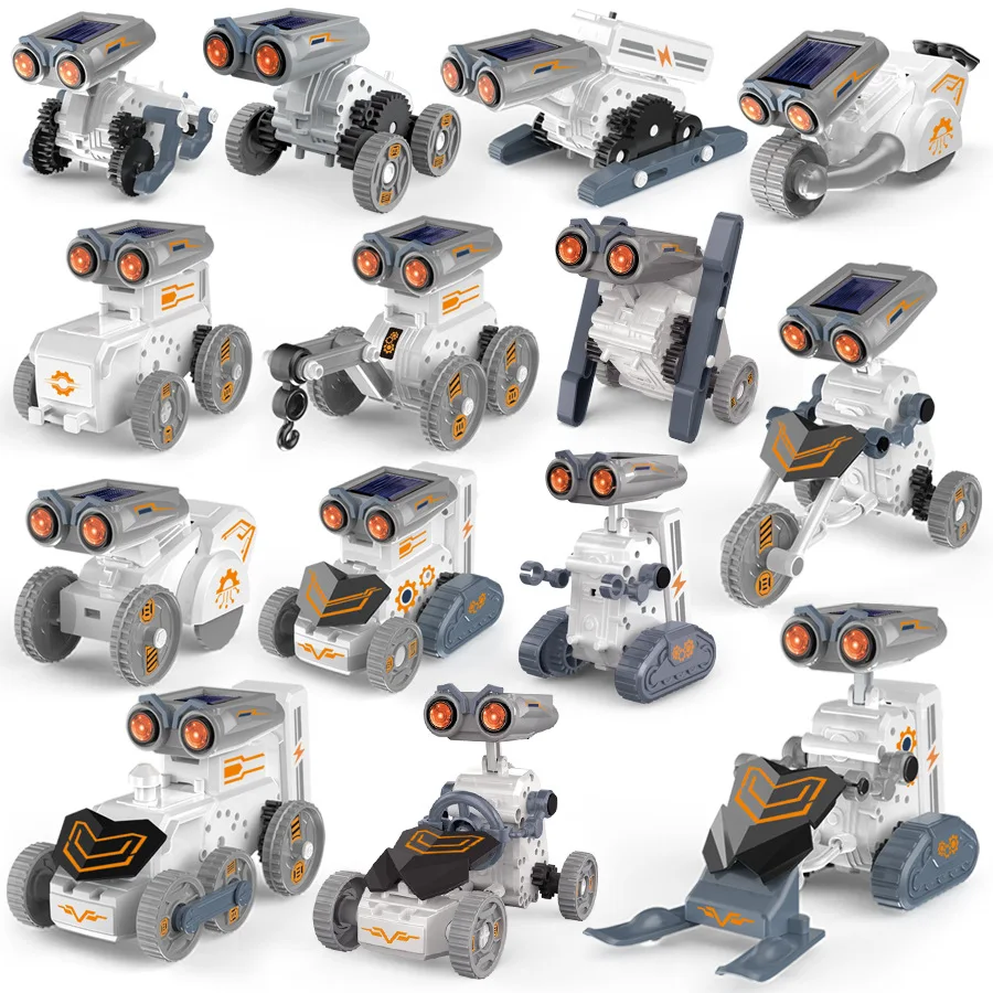 

Childrens 14-in-1 Assemble Electric Robot Solar Robot Building Blocks Toy Boys Collectible Birthday and Holiday Gifts