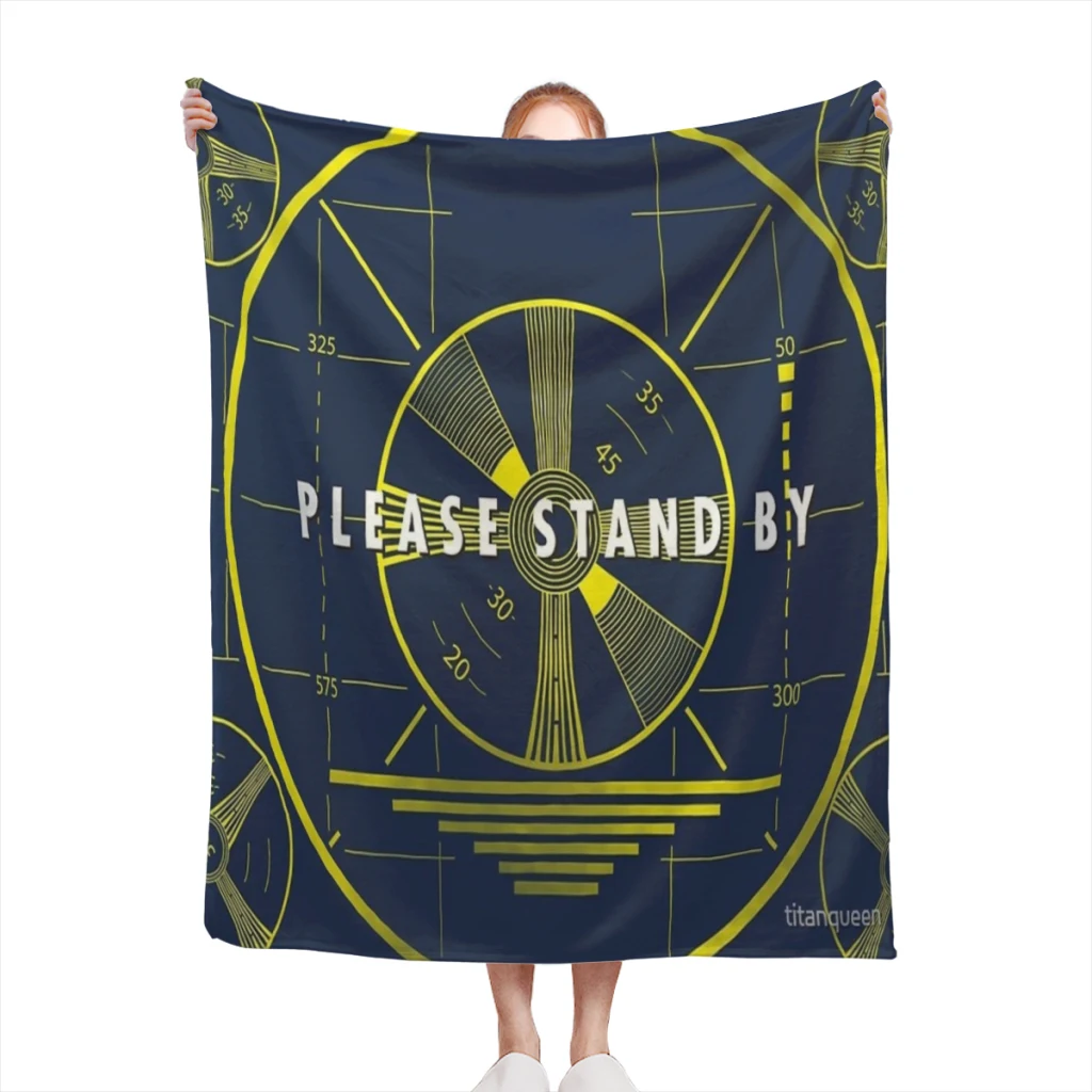 

Please Stand By Summer Blanket Thin Blanket for Couch Sofa Warmth Bed Artificial Flannel Blankets Comfortable