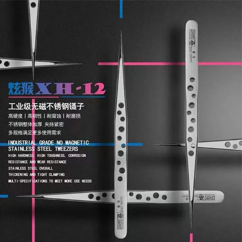 XUANHOU pinzette di precisione in acciaio inossidabile Non magnetiche linea volante Jume Wire Repair utensili manuali telefono cellulare